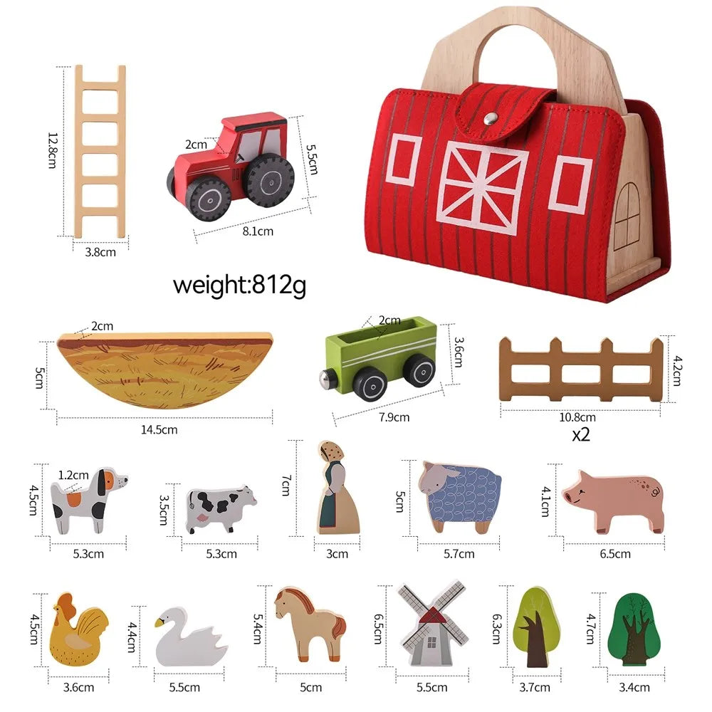 Woods™ - Farm Adventure - Wooden Farm Animals Play Set