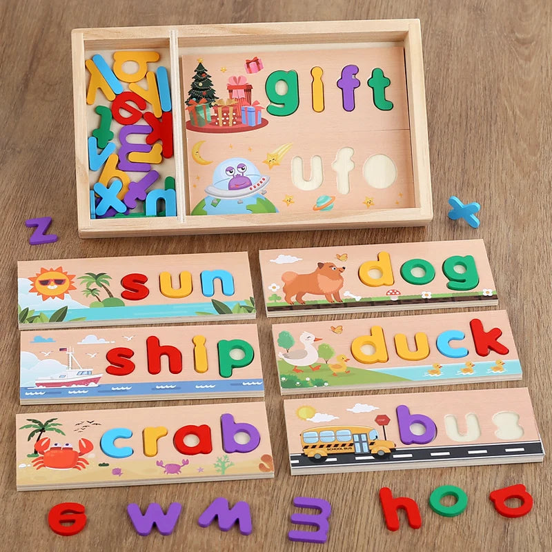 AlphaPuzzle – Learn English words – Wooden Spelling Puzzle