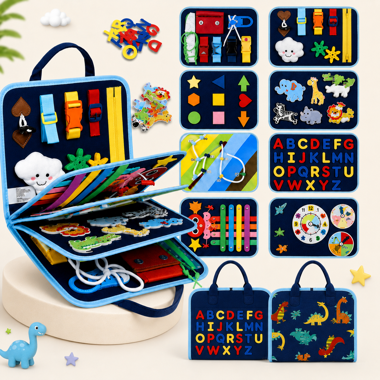 7-in-1 Busy Board – Motor Skills & Learning – Activity Board