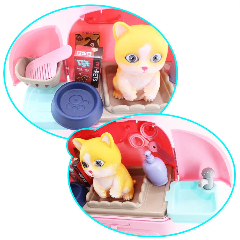 Pet Grooming Playset™ - Backpack full of Fun - Animal Care Set for Kids