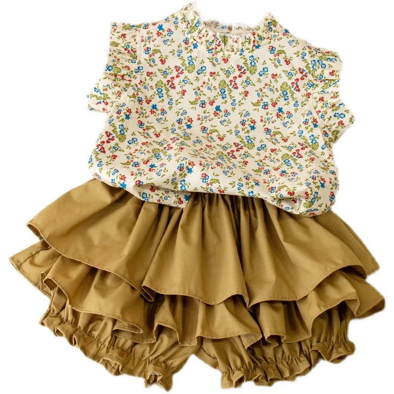 Mini Fashion™ - Summer Floral - Floral Print Top & Skirt