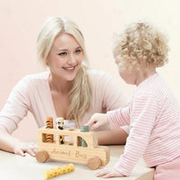 Thumbnail for PressBus – Montessori & Educational – Wooden Press Play Bus