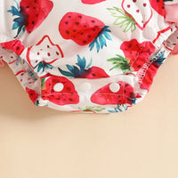 Thumbnail for Mini Fashion™ - Cow or Strawberry - Girls Romper