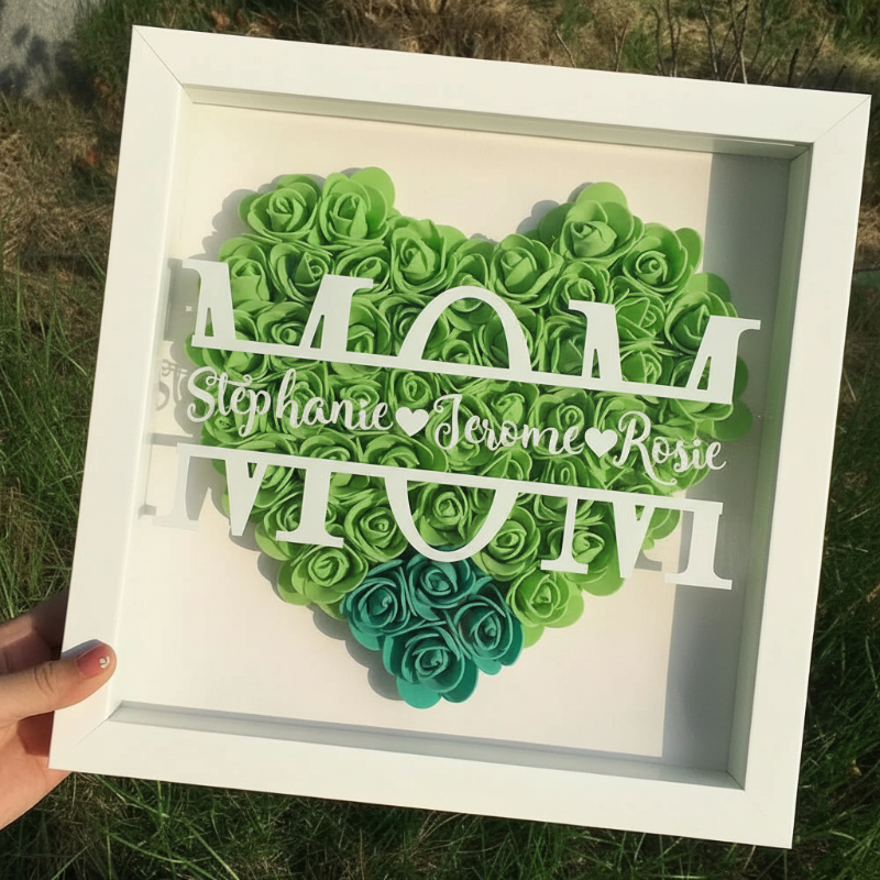 Personalized Rose Shadow Box – Unique Mother's Day Gift – Personalized Rose Shadow Box