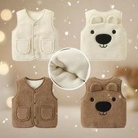 Thumbnail for Baby Bear Fleece Vest – Warm & Soft – Kids' Bear Cardigan
