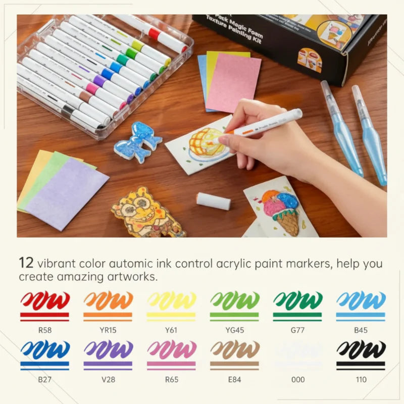 MagicFoam – Colorful and creative – Creative Texture Pen Set