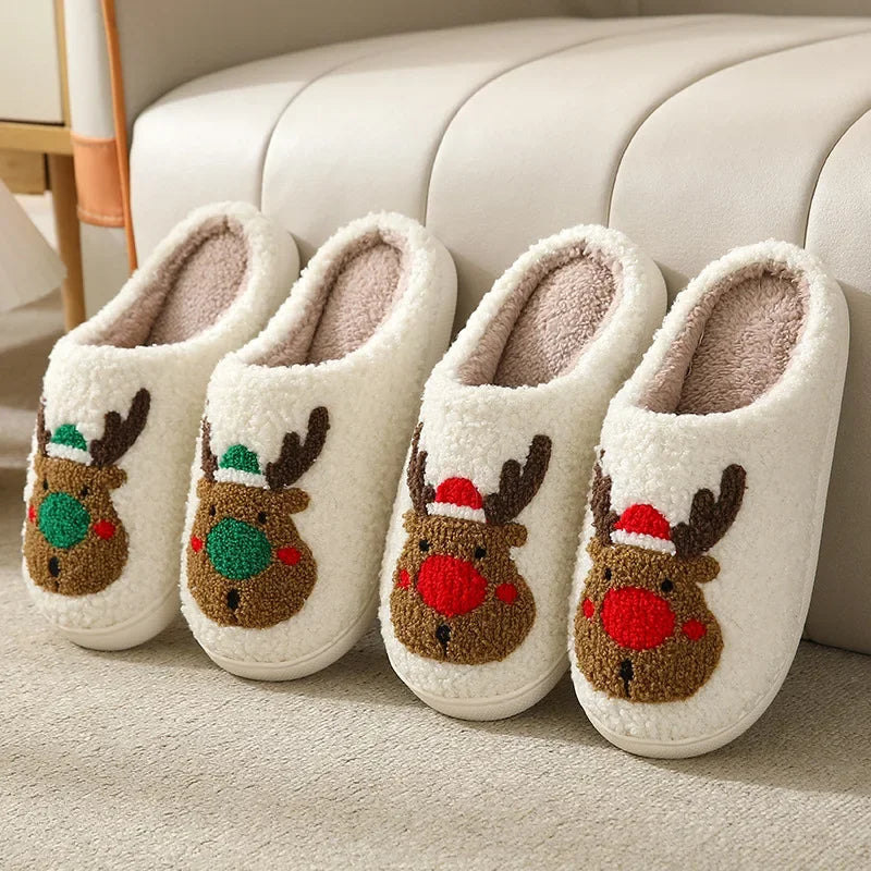 Northern Lights Kids - Warm & Festive - Plush patterned Christmas slippers