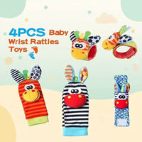 Thumbnail for Wrist Rattle and Socks – Motor Skills & Play – Baby Rattles (Set of 4)
