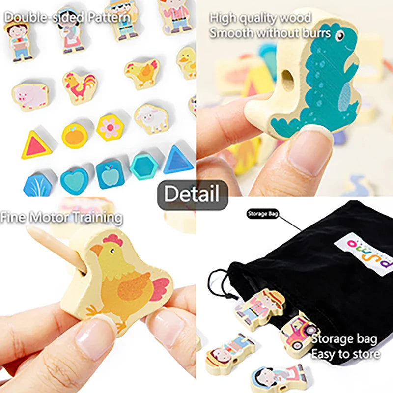Lace & Thread™ – Stacking & threading game - stringing beads
