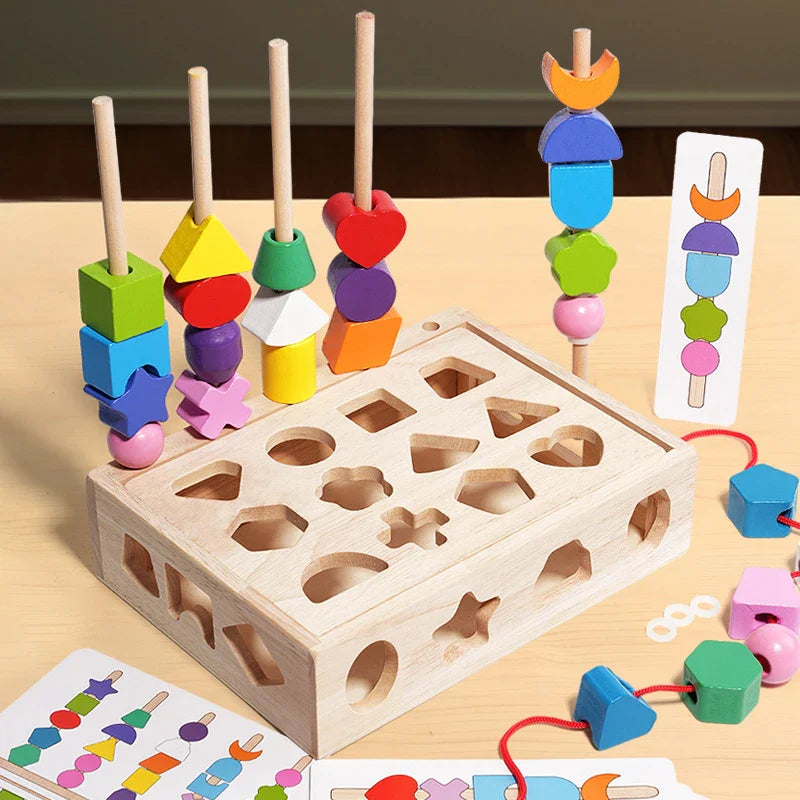 Woods™ - Encourage Creativity & Improve Skills - Colorful Montessori Puzzle Set