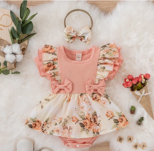 Mini Fashion™ - Soft around the skin - Girls Romper Suit