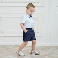 Thumbnail for LittleDandy – Classic & Elegant – Cotton Shorts with Suspenders, Bow & Shirt