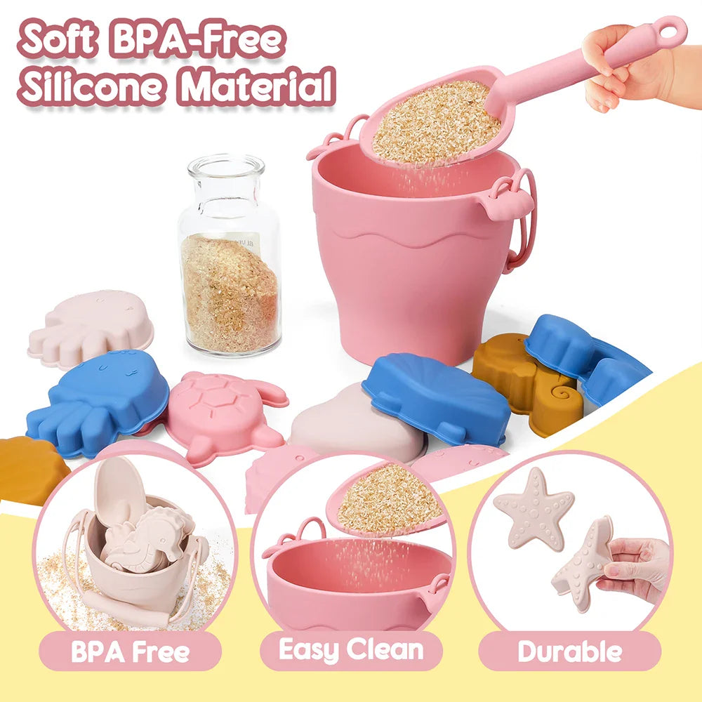 Silicone Beach Set™ - Beach Bucket Sand Adventure - Silicone Beach Set