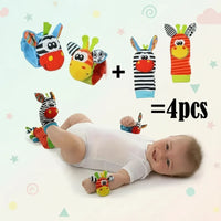 Thumbnail for Wrist Rattle and Socks – Motor Skills & Play – Baby Rattles (Set of 4)