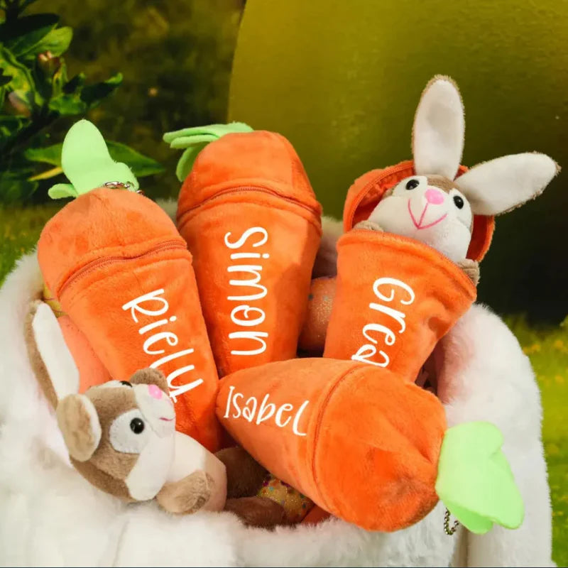Personalized Bunny – The Ultimate Easter Gift - Plush Carrot Bunny with Name