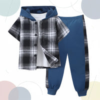 Thumbnail for Boys' Checkered Outfit – Trendy and Comfortable – Checkered Kids' Clothing Set