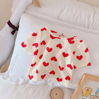 Thumbnail for Mini Fashion™ - Airy Cotton - Children's Hearts Summer Set