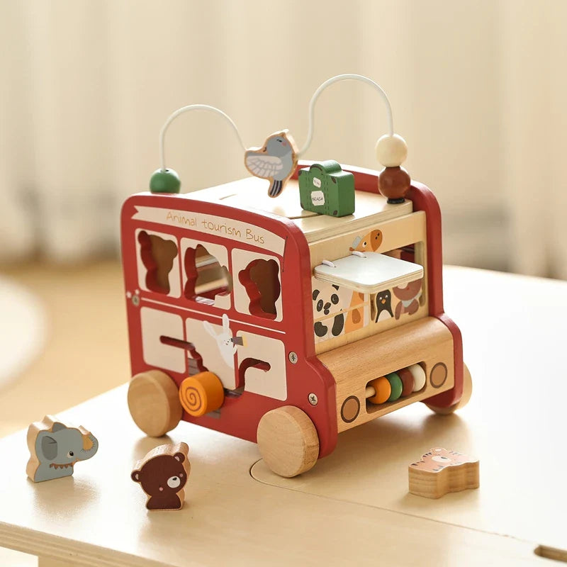 BusyRide – Educational & Versatile – Wooden Montessori Activity Bus