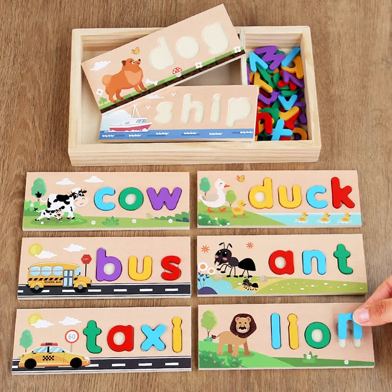 AlphaPuzzle – Learn English words – Wooden Spelling Puzzle