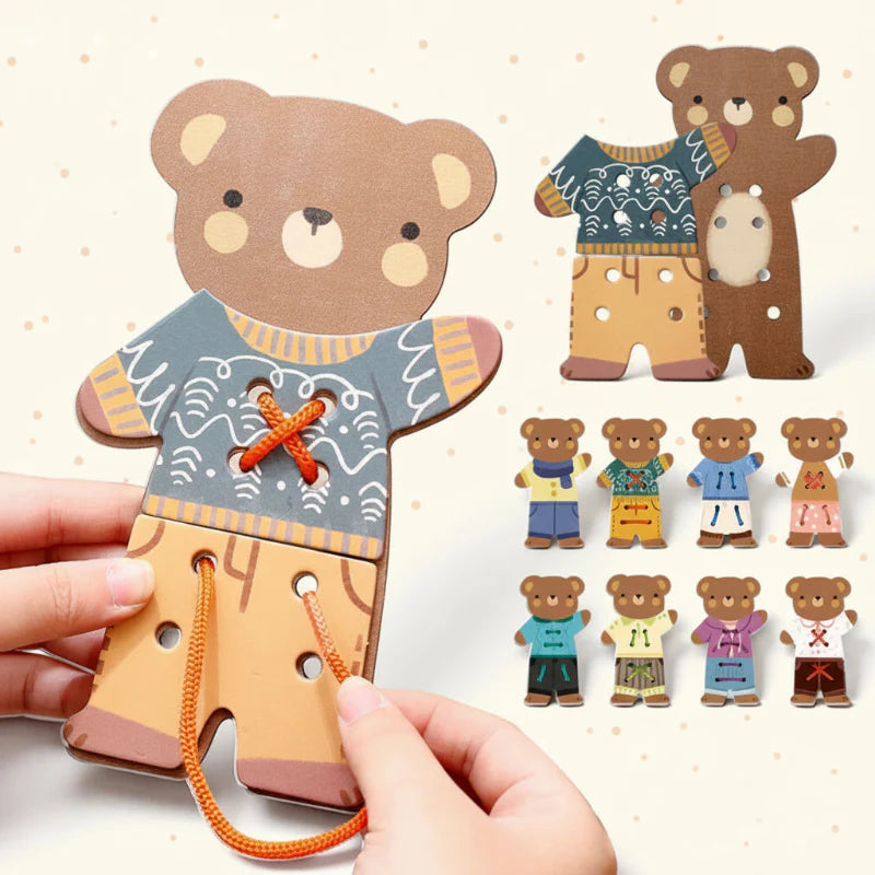 ThreadBear – Cute & Educational – Montessori Threading Toy Bear
