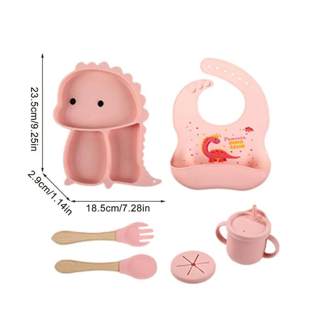 Dino Tablewear Set™ - 7-piece set - Silicone Children's Tableware