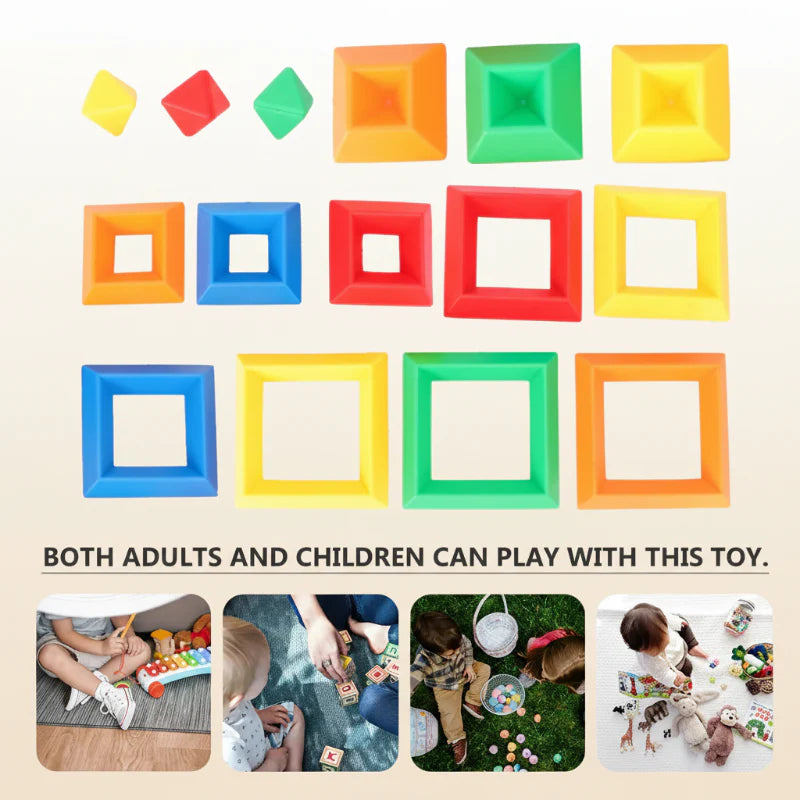 silicone stacking pyramid blocks 12 pieces Images High... Pyramid Stacking Blocks – Motor Skills and Creativity – Stacking Block ...