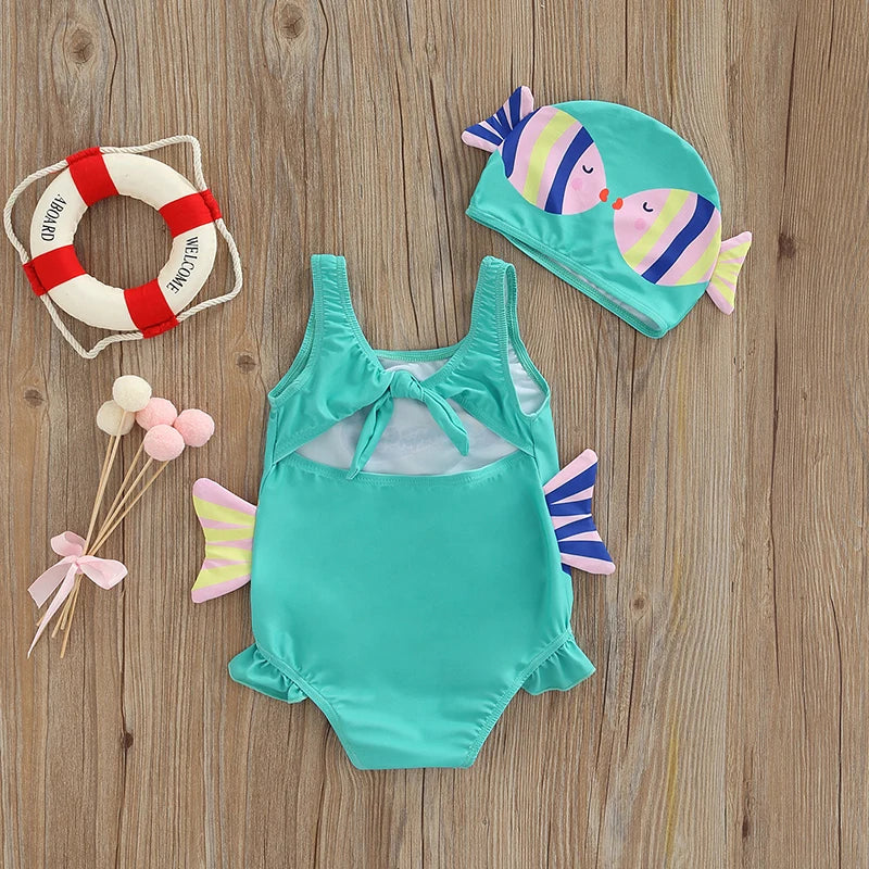 Mini Fashion™ - Fun Fish Print - Girls Swimsuit