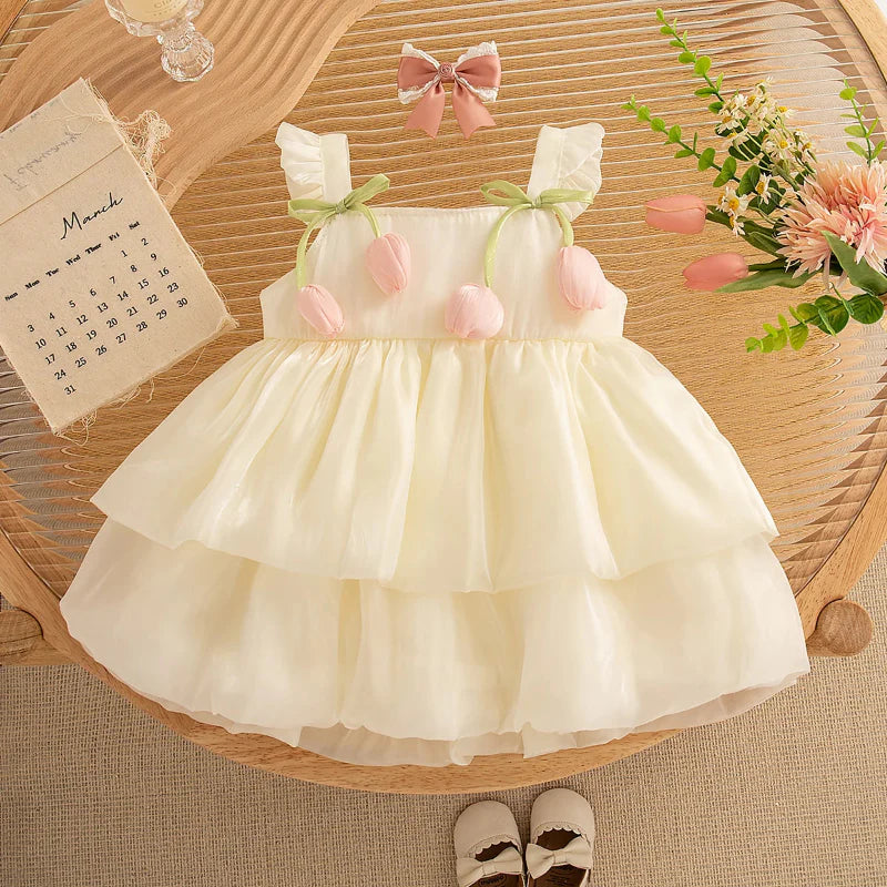Tulip Mesh Dress – Elegant & Comfort – Children's Dress