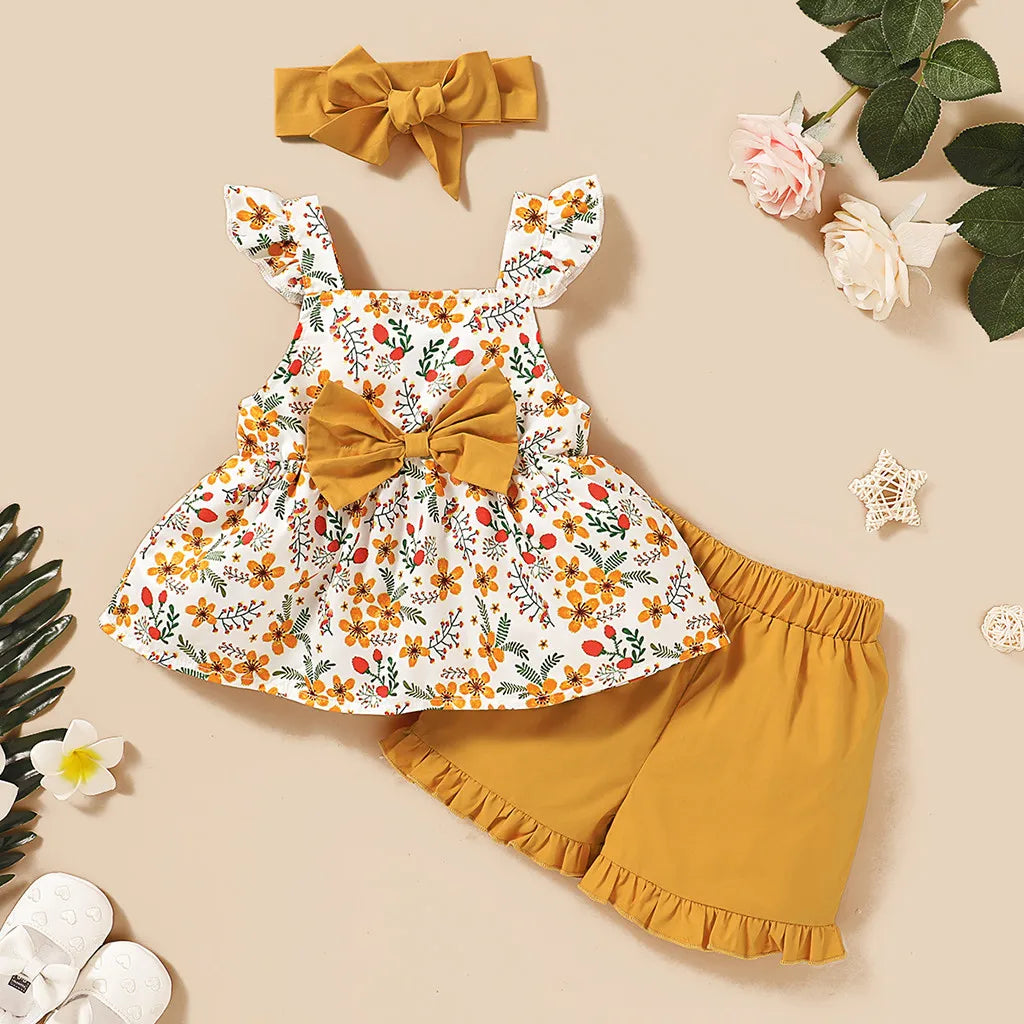 Mini Fashion™ - Cute Design - 3 Piece Summer Set Girls