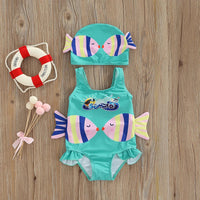 Thumbnail for Mini Fashion™ - Fun Fish Print - Girls Swimsuit