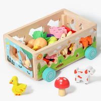 Thumbnail for Woods™ - Shape fun in a wagon - Animals and Vegetables puzzle