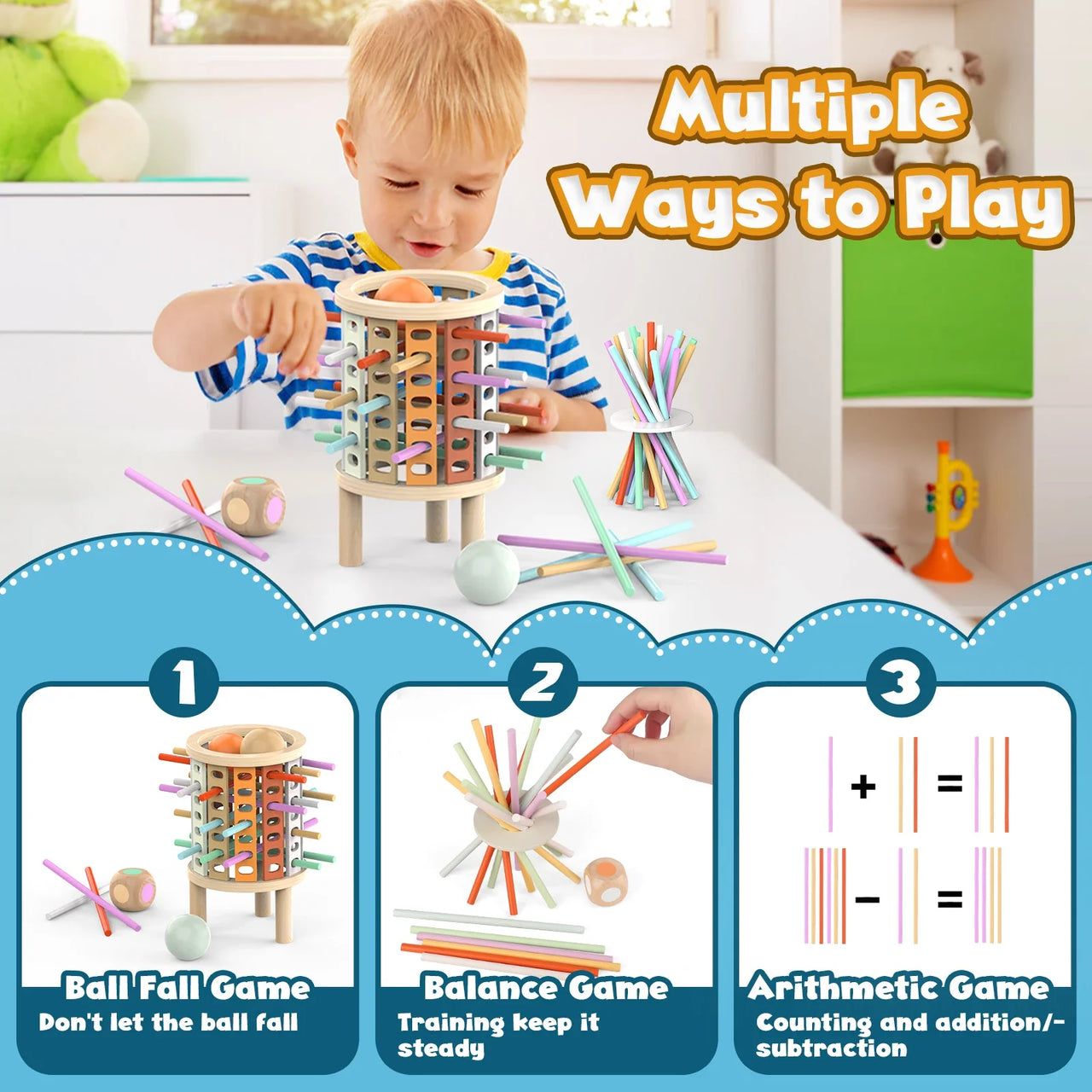 Balance Tower™ – Stack & Count – Wooden Thinking Game