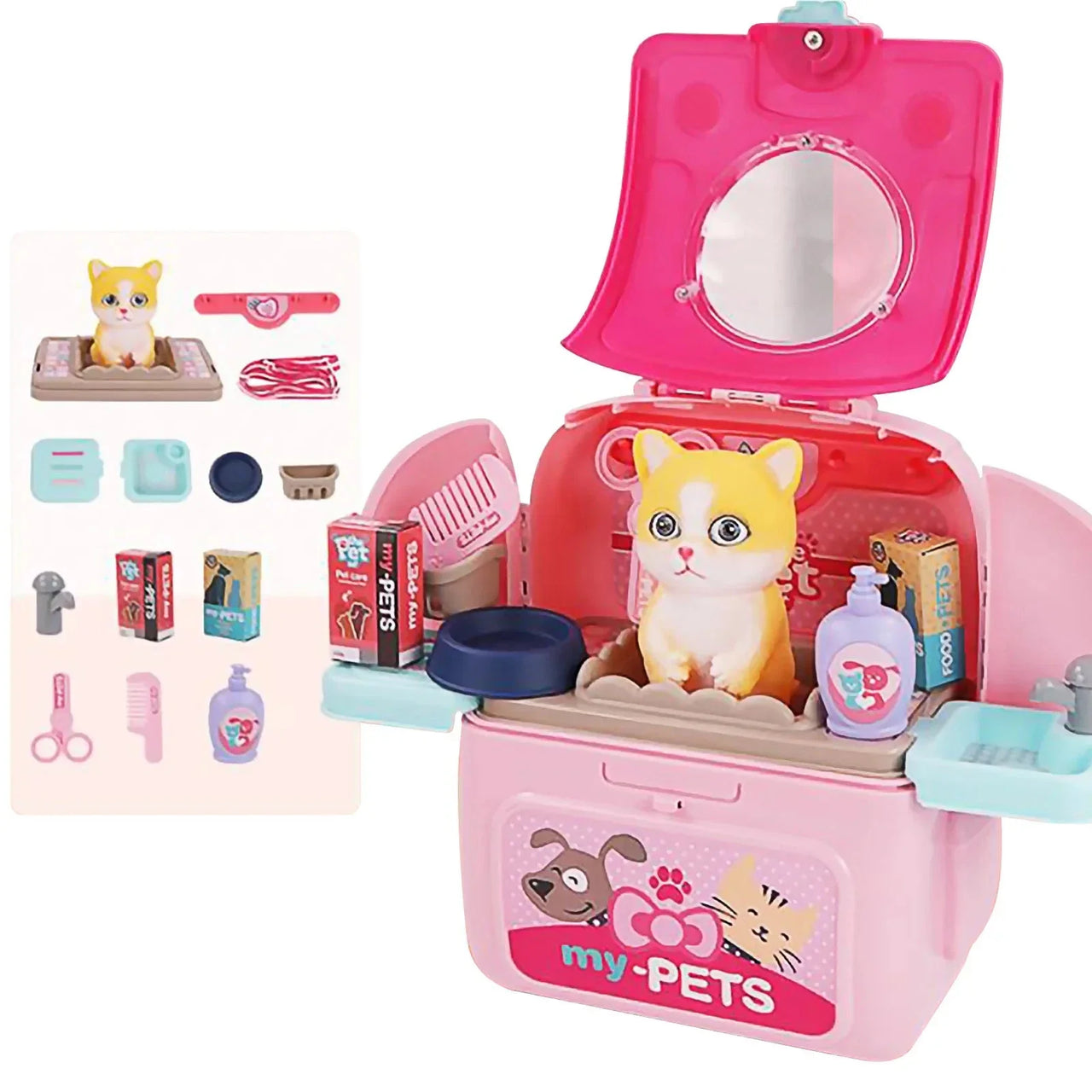 Pet Grooming Playset™ - Backpack full of Fun - Animal Care Set for Kids