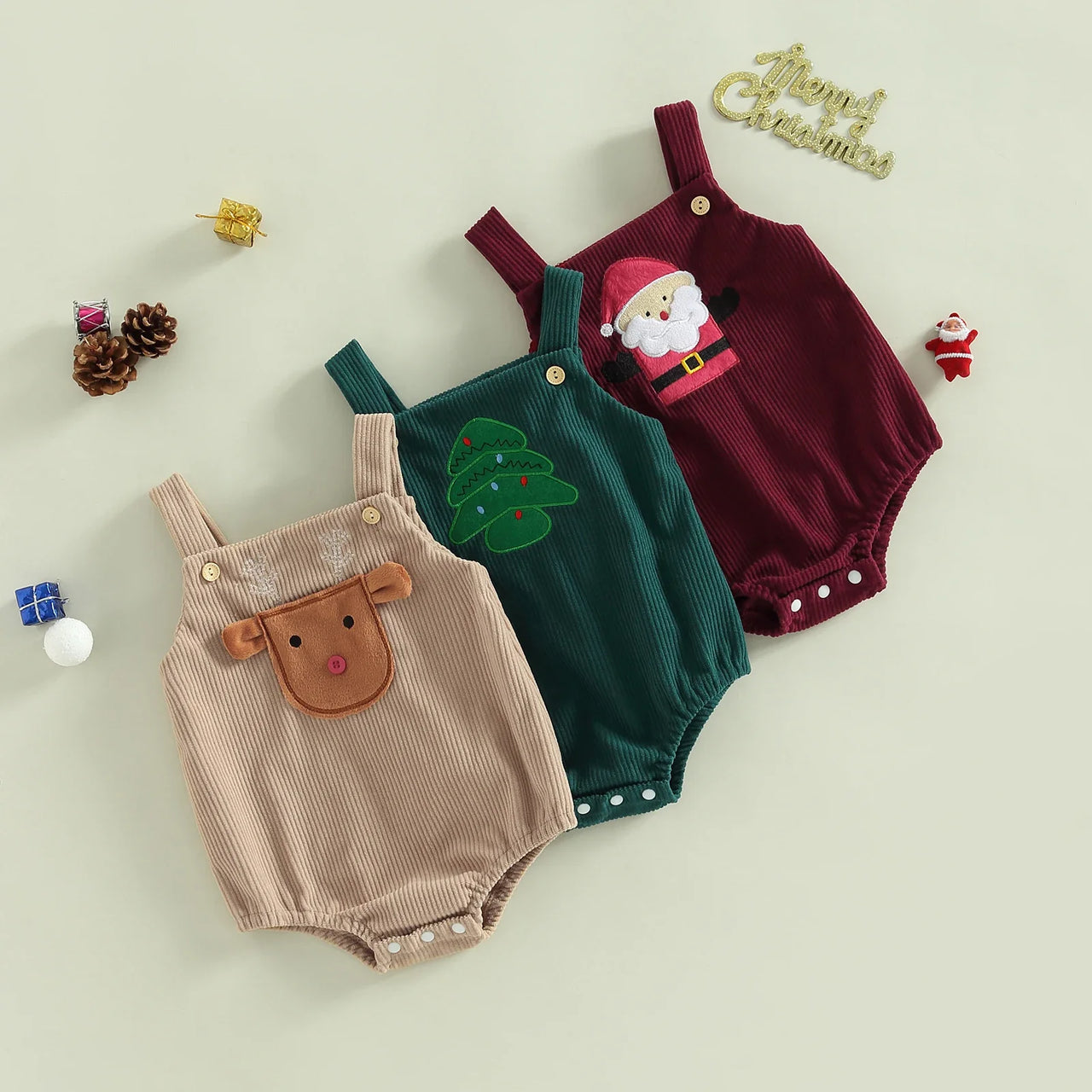 Mini Fashion™ - Christmas Design - Overall Christmas Romper