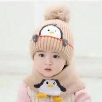 Thumbnail for Mini Fashion™ - Cute Penguin Design - Kids Hat & Scarf