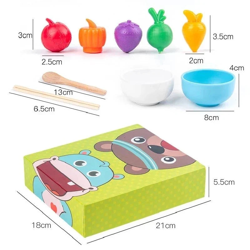 Educational Play House™ – Fine Motor Skills & Color Recognition - Montessori Food Game