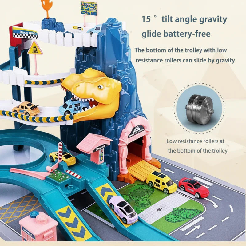 JurassicRun – Cool & Educational – Dino Race Track with Cars