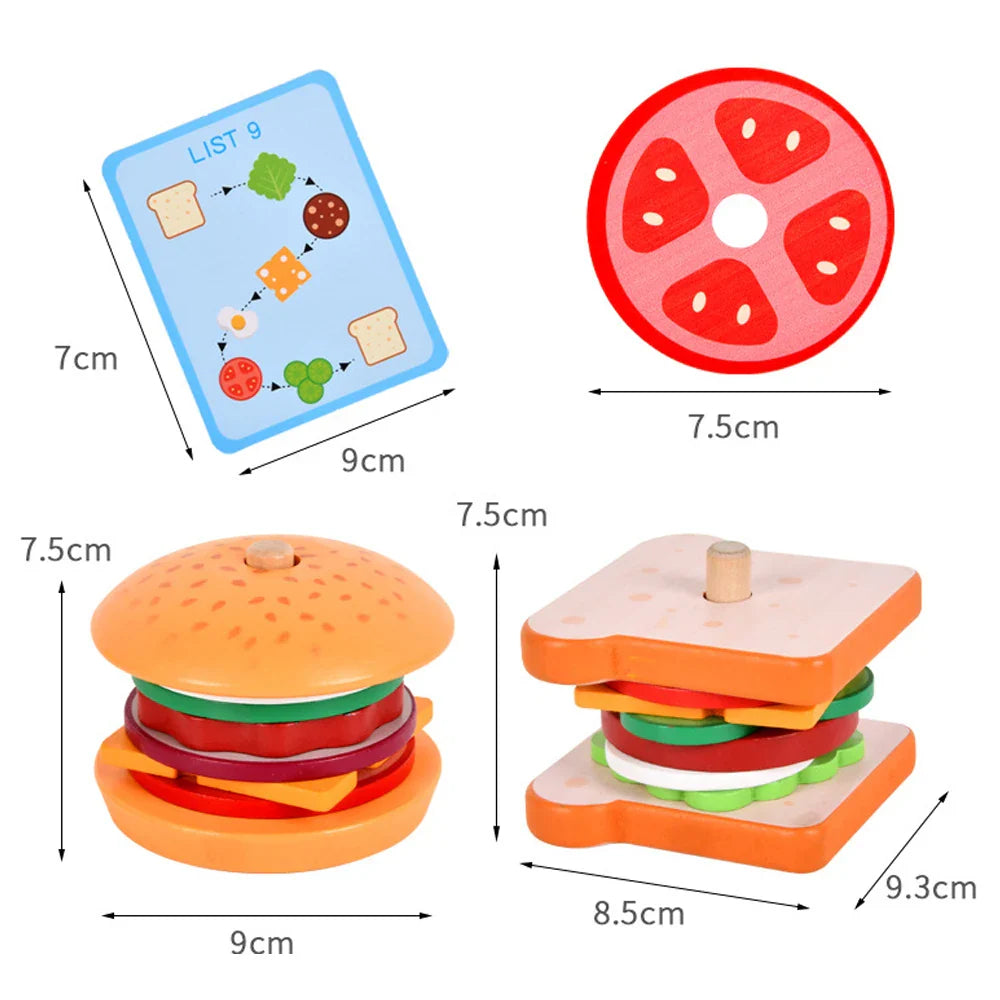 Woods™ - Tasty Stacking - Sandwich Construction Toys
