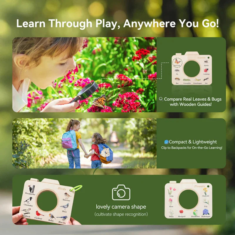 NatureBook – Nature Discovery Set – Educational Wooden Viewing Frame