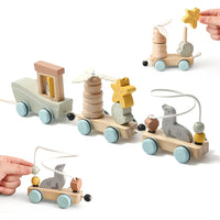 Thumbnail for HappyTrain – Montessori & Fun – Wooden Train Set