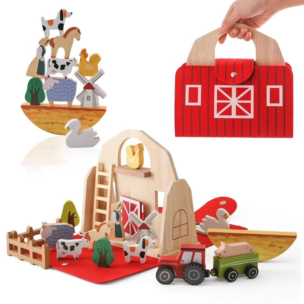 Woods™ - Farm Adventure - Wooden Farm Animals Play Set