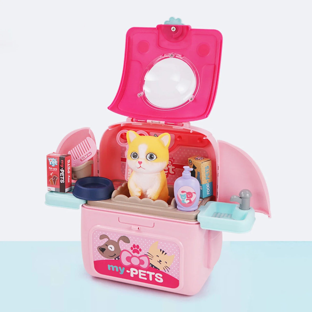 Pet Grooming Playset™ - Backpack full of Fun - Animal Care Set for Kids