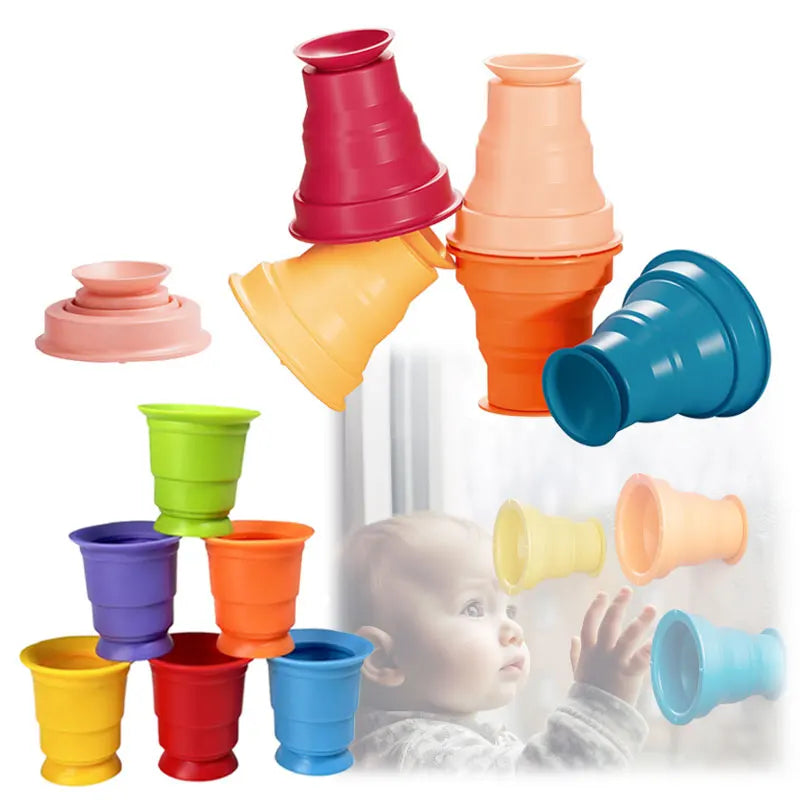 Rainbow Stacker Cups™ - Rainbow Stacking Fun - Stacking Cups Game