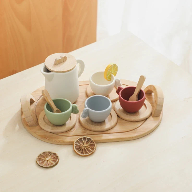 Woods™ - Wood & Silicone - Toy Tea Set