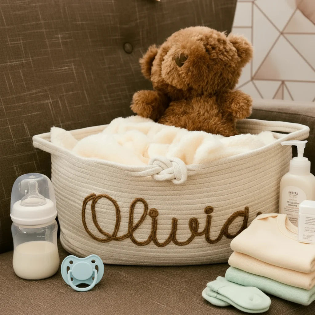 CuddleBasket – Cute & Personal – Personalized Diaper Basket