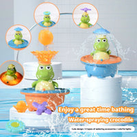 Thumbnail for Light Up Crocodile Bath Toy – Interactive & Water Fun – Crocodile Fountain Bath Toys