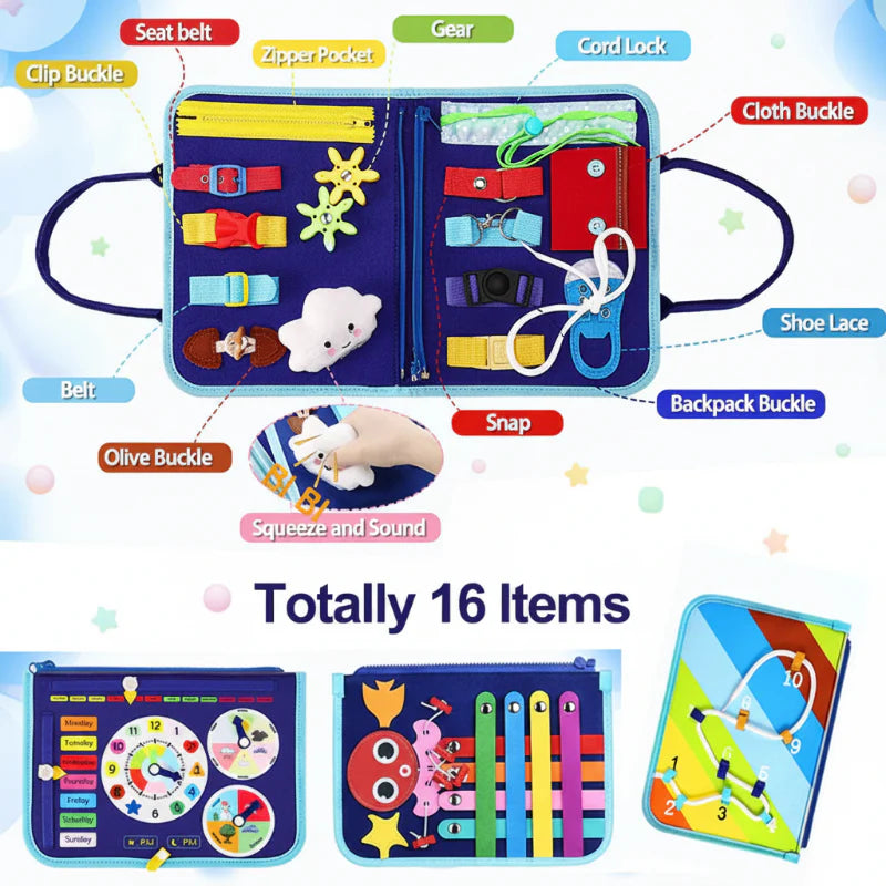 7-in-1 Busy Board – Motor Skills & Learning – Activity Board
