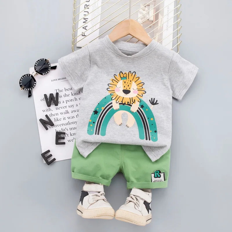 Mini Fashion™ - Lion print - Boys Summer Set