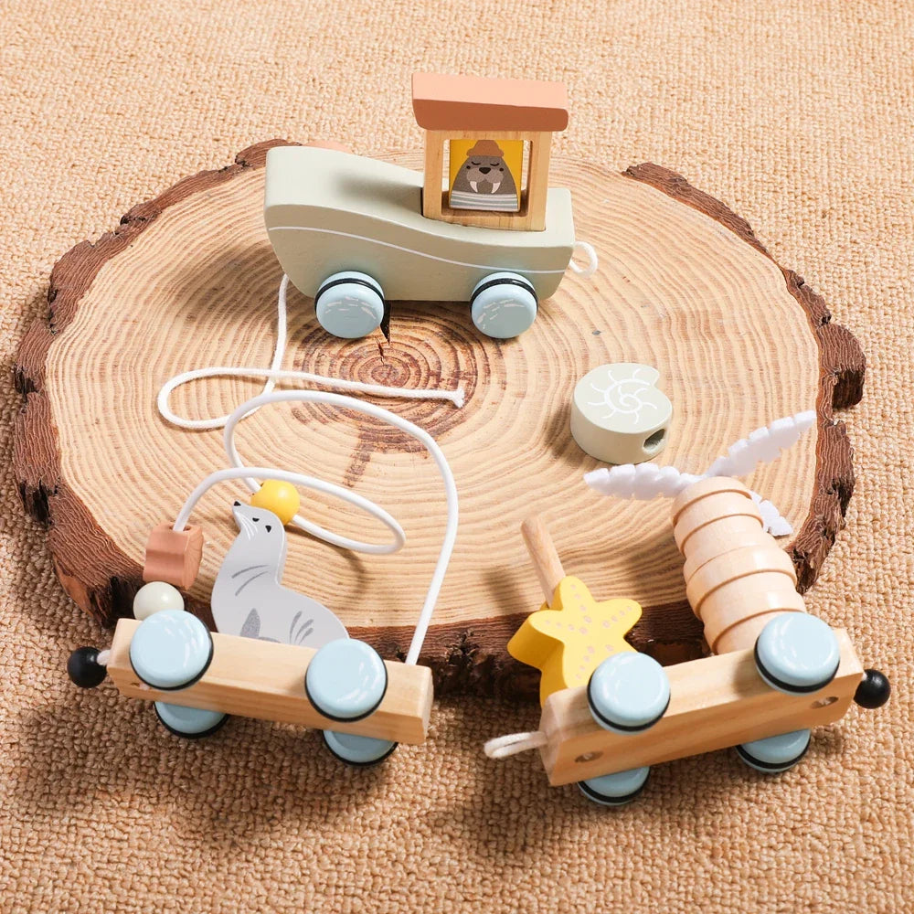 HappyTrain – Montessori & Fun – Wooden Train Set