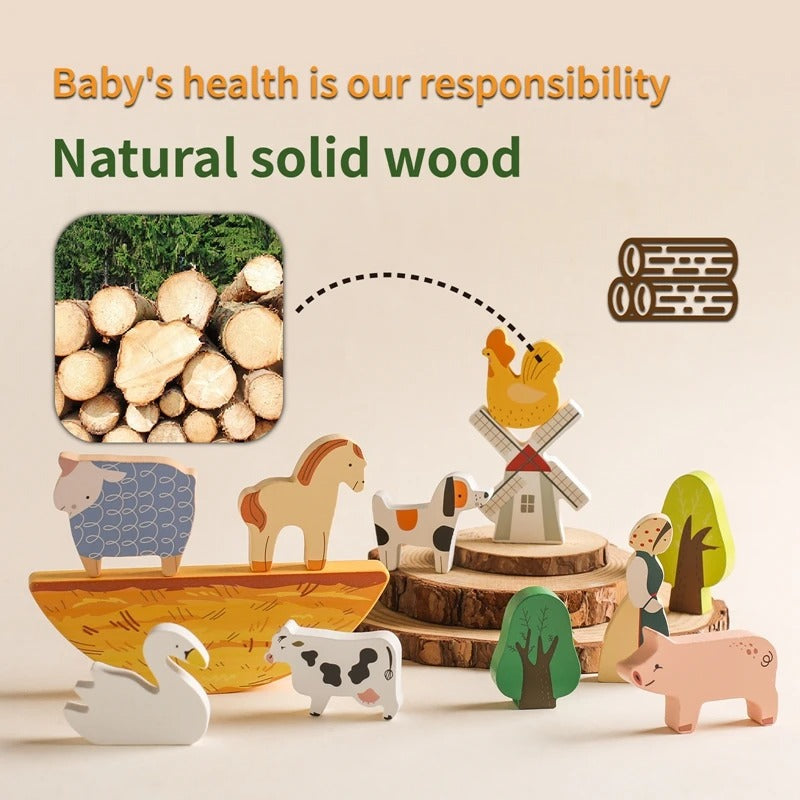 Woods™ - Animals in Balance - Wooden Farm Balance Game